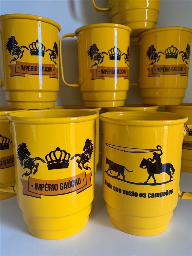 Canecas amarelas personalizadas para loja