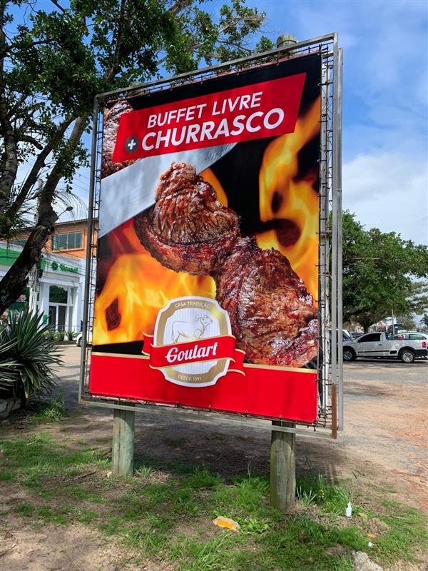 Painel em lona para restaurante